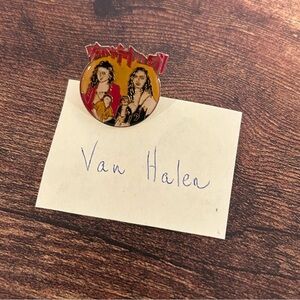 VTG 80’s Van Halen Pinback Concert buttons pins hard Rock metal enamel
